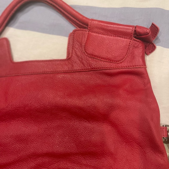 Foley+Corinna Mid City Red Leather fold over tote. - Picture 3 of 14